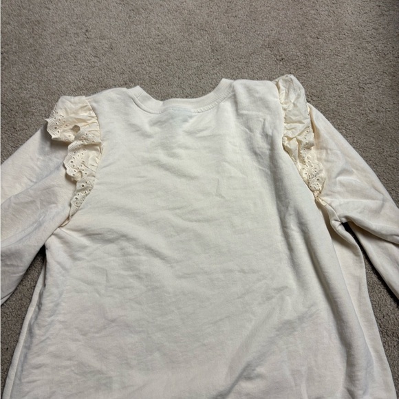 Who What Wear Womens Casual Top Beige Cotton Blend Long Sleeve Ruffles Lace 2x - Picture 8 of 9